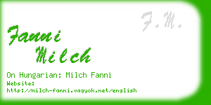 fanni milch business card